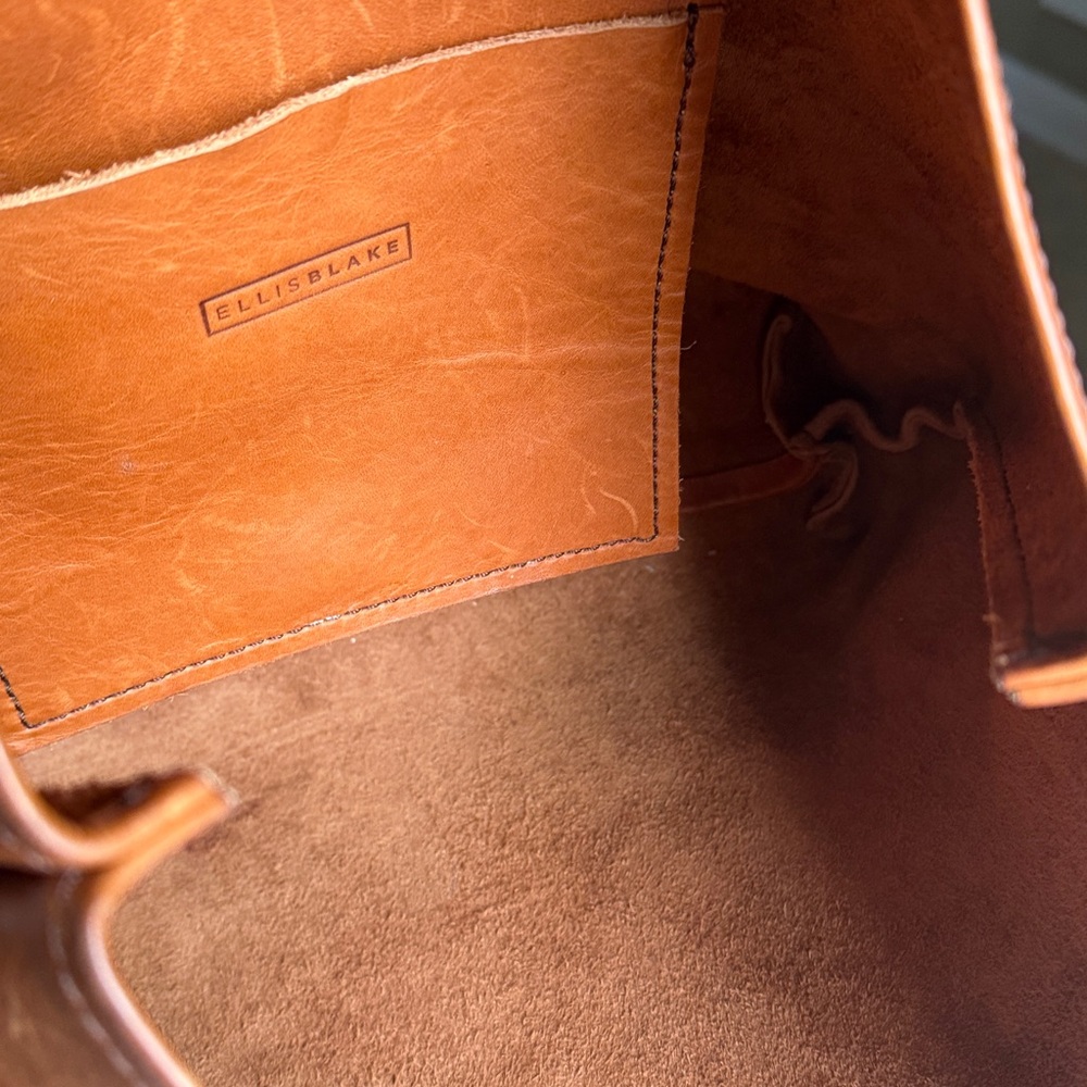 Anthropologie Leather Tote in Cognac Brown - Picture 11 of 13